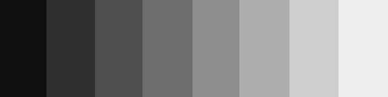 The same gradient reduced to eight palette colors without dithering.