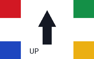 Arrow points up with normal orientation.