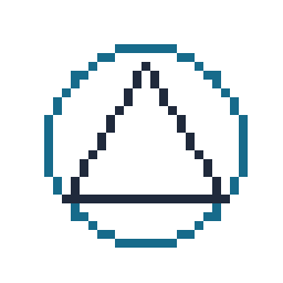 Similar shapes from a 32-pixel raster enlarged with nearest-neighbor sampling.